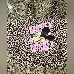 Cheetah print Mikey Mouse tote bag